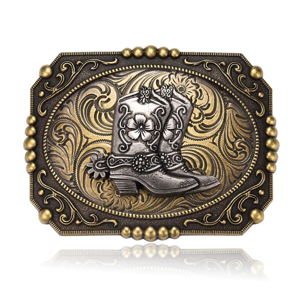 8712 Belt Buckle Teens, Vintage Antique Boots Solid Metal Belt Buckles